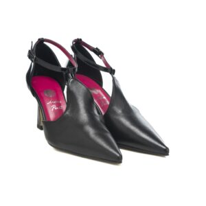 Art.216 tacco 7 cm - suola in gomma - Fodera Pelle - Nappa nera + abrasivato nero - sottopiede imbottito - 169 €