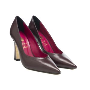 Art.225 tacco 9 cm - suola in gomma - fodera pelle - Nappa Bordeaux - sottopiede imbottito - 159 €