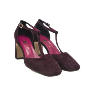 Art.252 tacco 7 cm - Suola in gomma - Fodera Pelle - Camoscio Bordeaux - Sottopiede Imbottito - 159 €