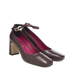 Art.254 tacco 7 cm - suola in gomma - fodera pelle - Nappa Bordeuax - sottopiede imbottito - 159 €