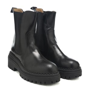 Art.268 fondo gomma 6 cm - fodera pelle - Nappa nera + elastico - sottopiede imbottito - 189 €