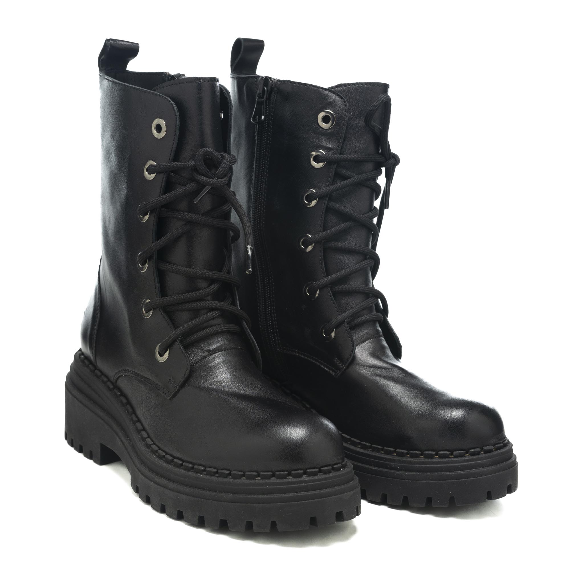 Art.271 fondo gomma 6 cm – Fodera Pelle – Nappa Nera + occhielli cdf – sottopiede imbottito – 210 €