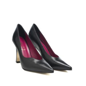 Art.278 tacco 9 cm - suola in gomma - fodera pelle - Nappa Nera - Sottopiede imbottito - 159 €