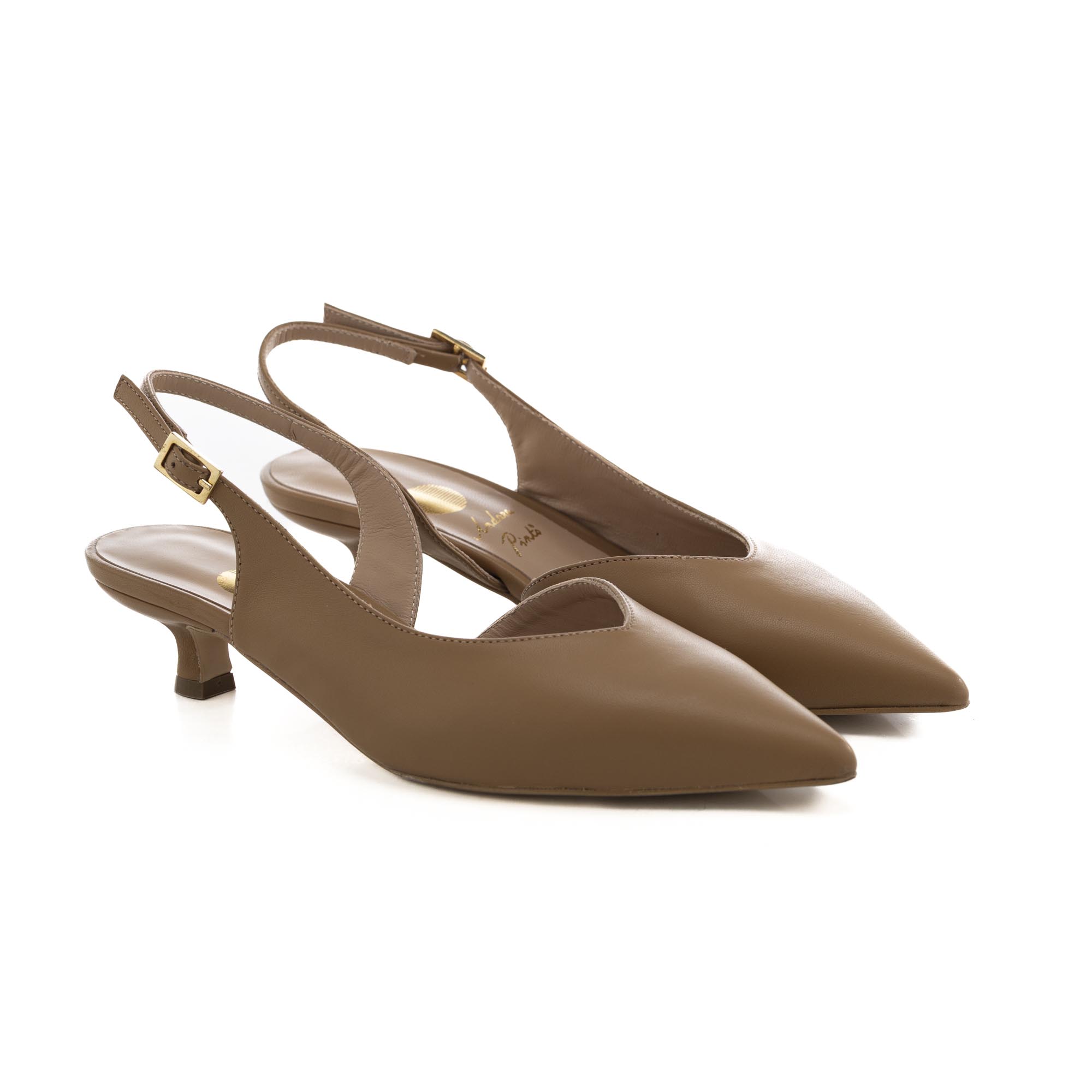 Art.306 tacco 3 cm – Suola in gomma – Fodera Pelle – Nappa Legno – 159 €