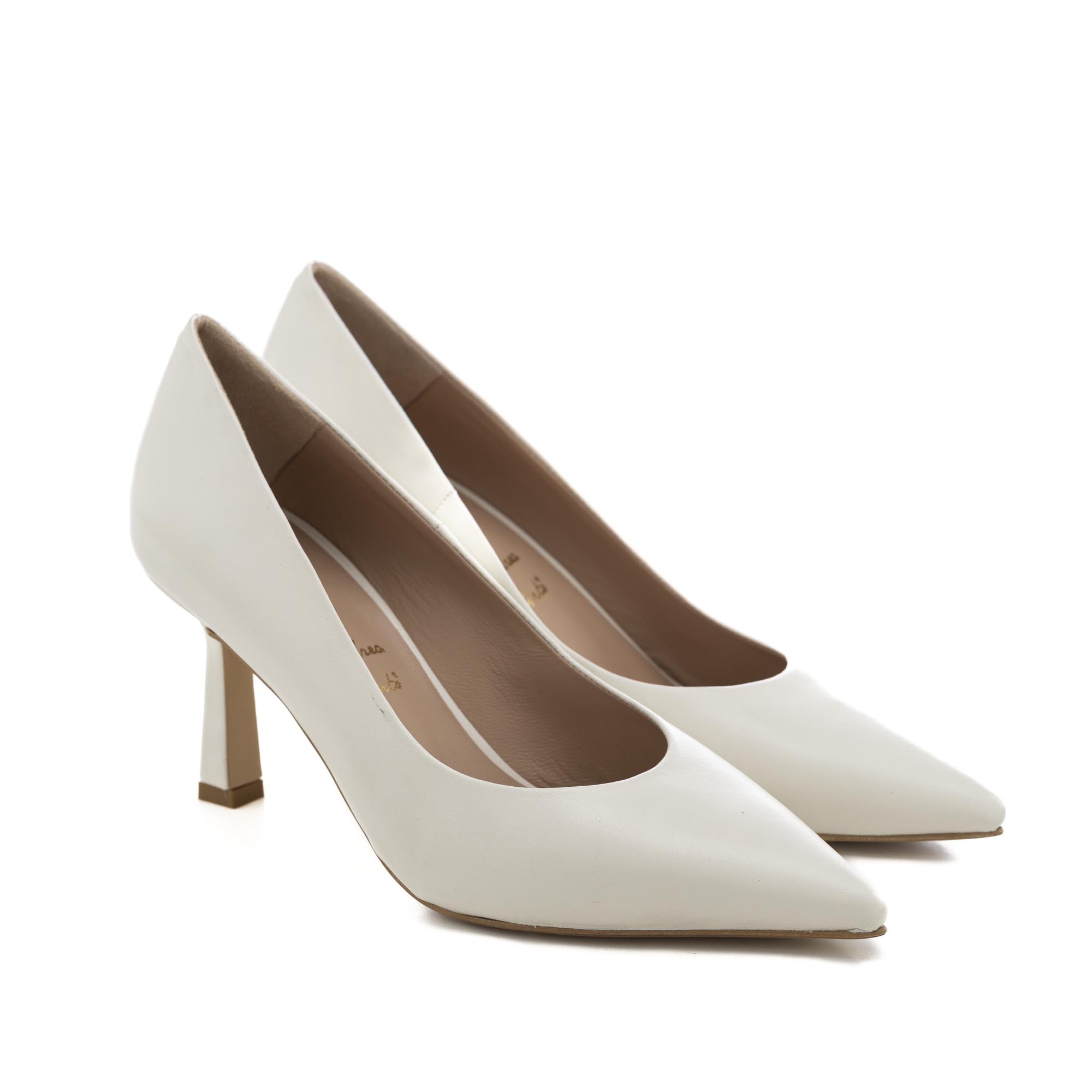 Art.315 tacco 7 cm- Suola in gomma – Fodera Pelle – Nappa Off White – 159 €