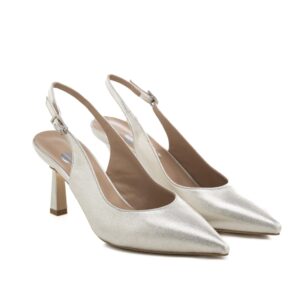 Art.317 Tacco 7 cm - Suola in Gomma - Fodera Pelle - Laminato Milk - 165 €
