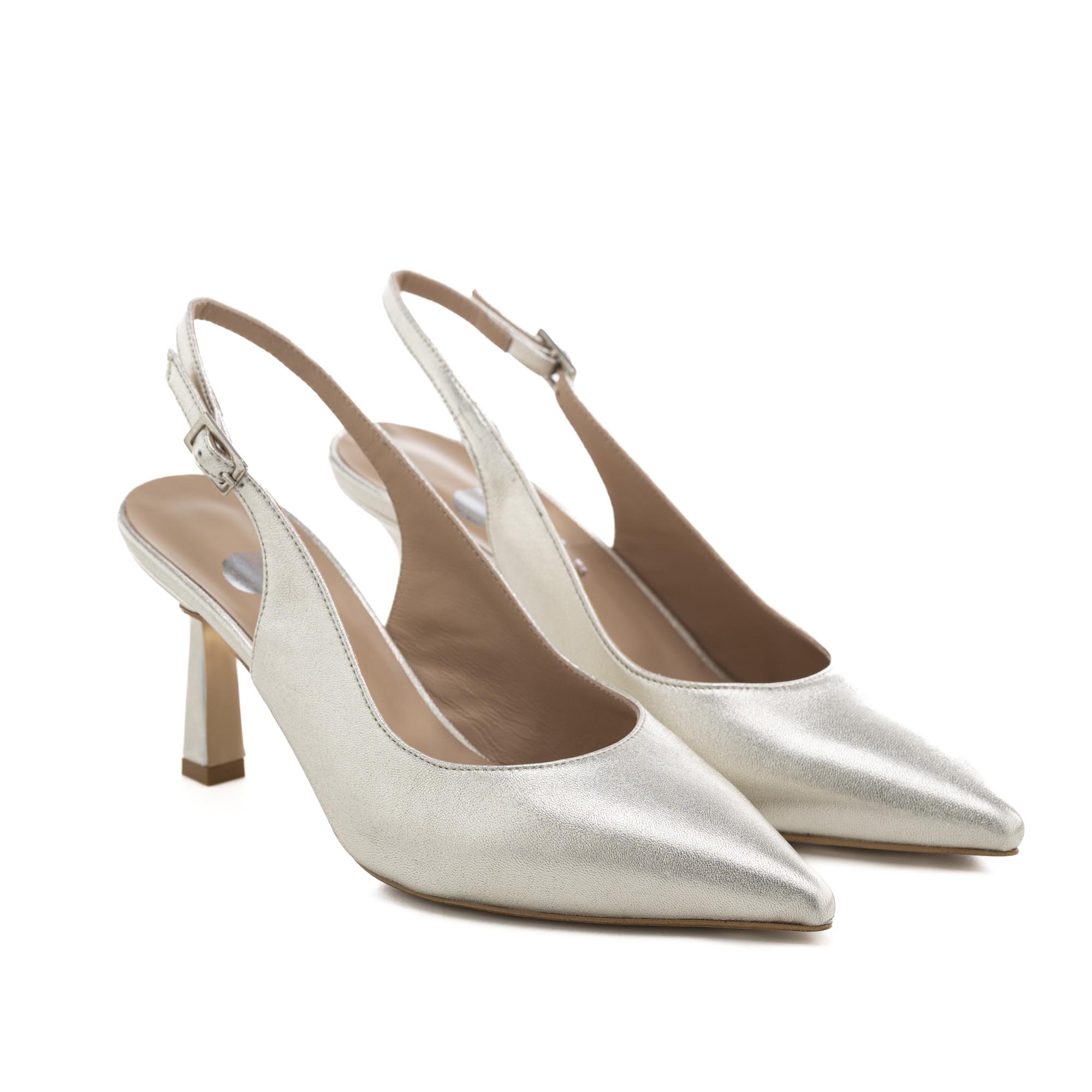 Art.317 Tacco 7 cm – Suola in Gomma – Fodera Pelle – Laminato Milk – 165 €