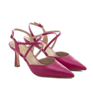 Art.318 Tacco 7 cm - suola in Gomma - Fodera Pelle - Nappa Fuxia - 169 €