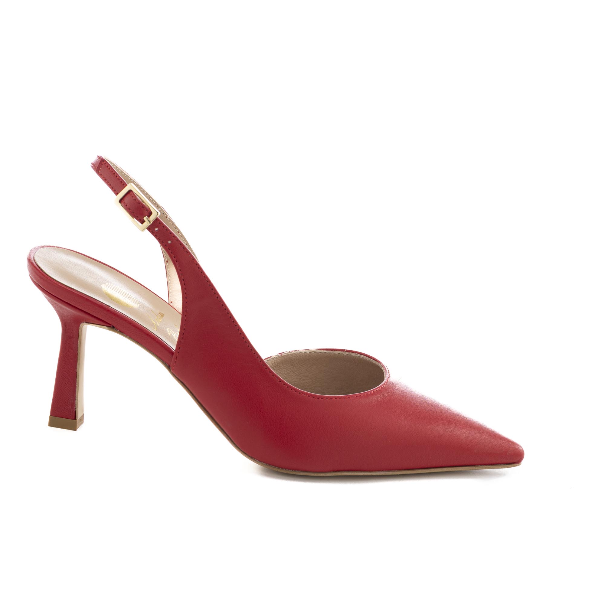 Art.324 Tacco 7 cm – Suola in Gomma – Fodera Pelle – Nappa Rossa – 159 €