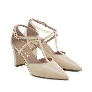 Art.325 Tacco 7 cm - Suola in Gomma - Fodera Pelle - Nappa Avorio - 169 €