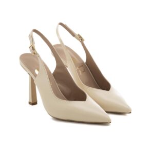 Tacco 9 cm - Suola in Gomma - Fodera Pelle - Nappa Avorio - 159 €