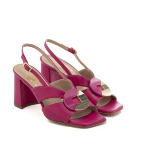 Art.346 tacco 7 cm - Suola in Gomma - Fodera pelle - nappa Fuxia + accessorio - 189 €