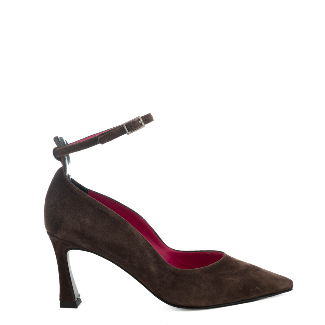 Art.407 Tacco 7 Cm – suola in gomma – fodera pelle – Tomaia Camoscio Cacao – Sott.imbottito – 175 €