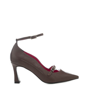 Art.410 Tacco 7 cm - Suola in gomma - Fodera Pelle - Tomaia Nappa cacao - Sott.imbottito - 175 €