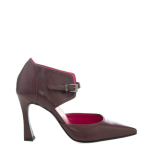 Art.414 tacco 9 cm - suola in gomma - fodera in pelle - Tomaia Nappa bordeaux - sott.imbottito - 179 €