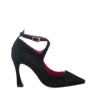 Art.416 - Tacco 9 Cm - Suola in gomma - Fodera pelle - Tomaia Camoscio Nero - Sott.Imbottito - 175 €