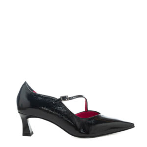 Art.431 tacco 5 cm - Suola in gomma - Fodera Pelle - Tomaia Naplack nero - Sott.Imbottito- 175 €