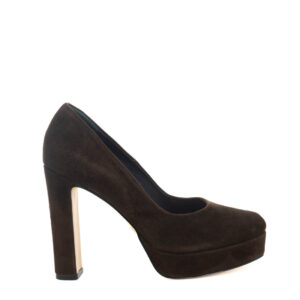 Art.441 Tacco 12 cm + plateau 2 cm - suola in gomma - fodera in pelle - Tomaia Camoscio Moro - Sott.imbottito - 169 €