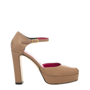 Art.442 - Tacco 12 cm + Plateau 2 cm - Suola in Gomma - Fodera Pelle - Tomaia Nappa Mou - Sott.Imbottito - 170 €